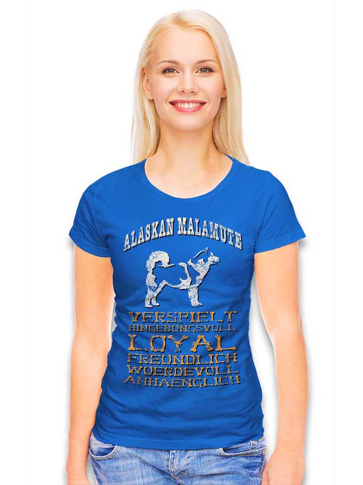 hund-alaskan-malamute-damen-t-shirt royal 2