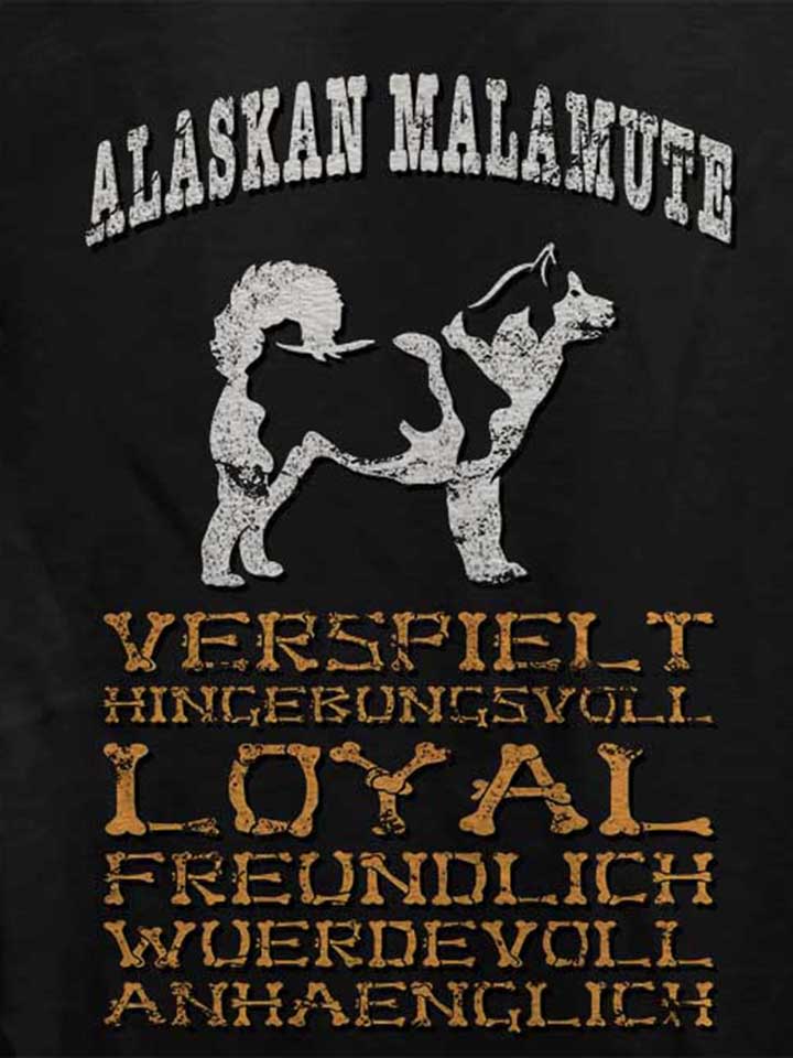 hund-alaskan-malamute-damen-t-shirt schwarz 4
