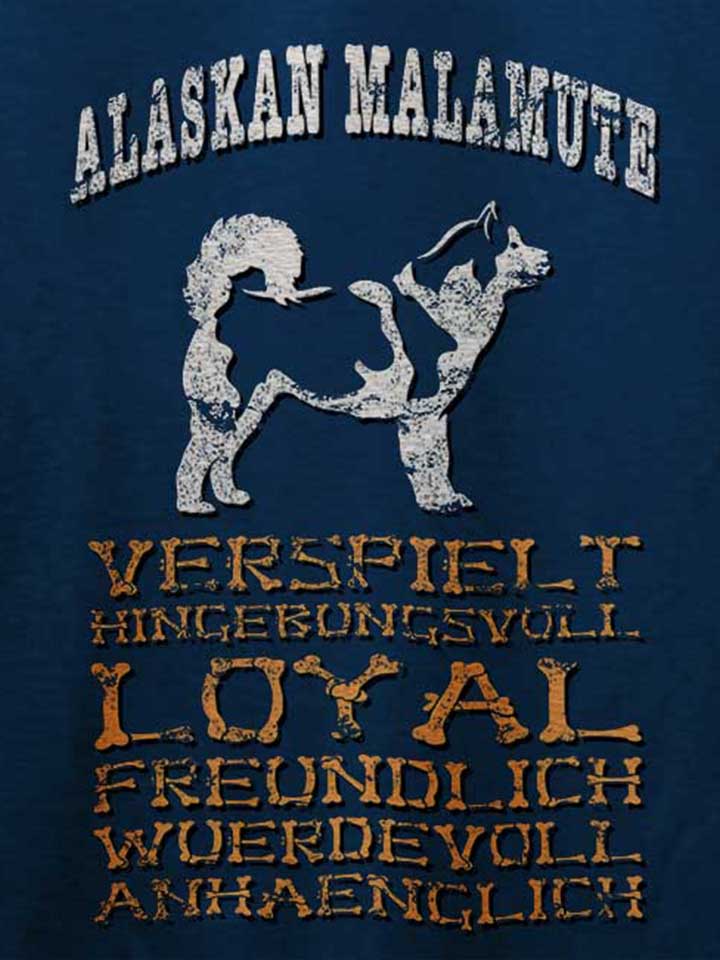 hund-alaskan-malamute-t-shirt dunkelblau 4