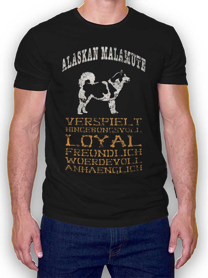 hund-alaskan-malamute-t-shirt schwarz 1