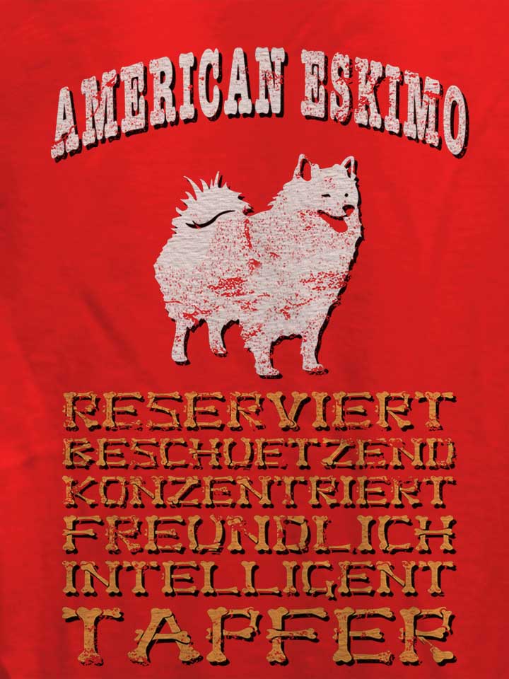 hund-american-eskimo-damen-t-shirt rot 4