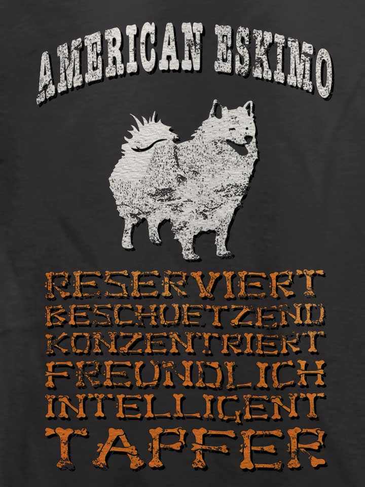 hund-american-eskimo-t-shirt dunkelgrau 4