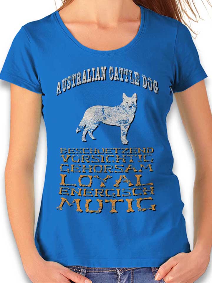 Hund Australian Cattle Dog Damen T-Shirt royal L
