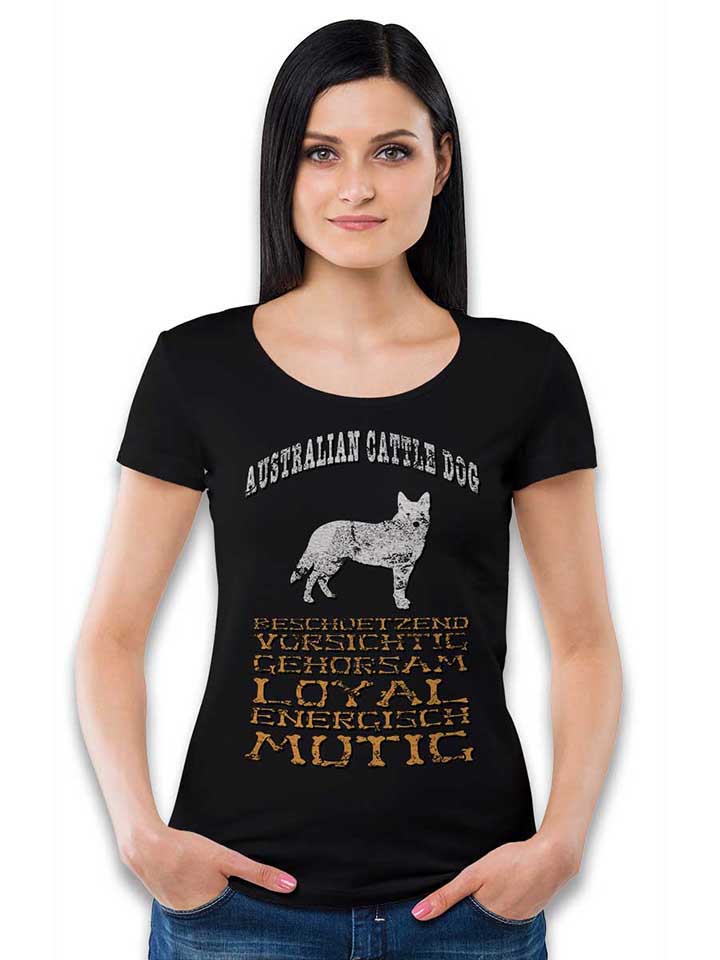 hund-australian-cattle-dog-damen-t-shirt schwarz 2