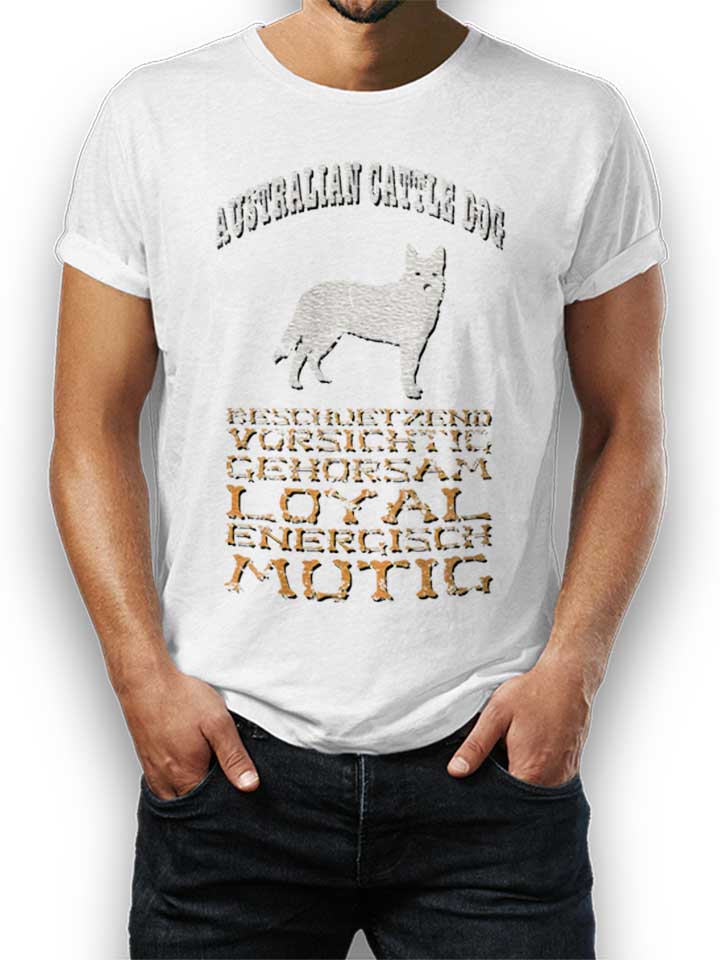 Hund Australian Cattle Dog T-Shirt white L