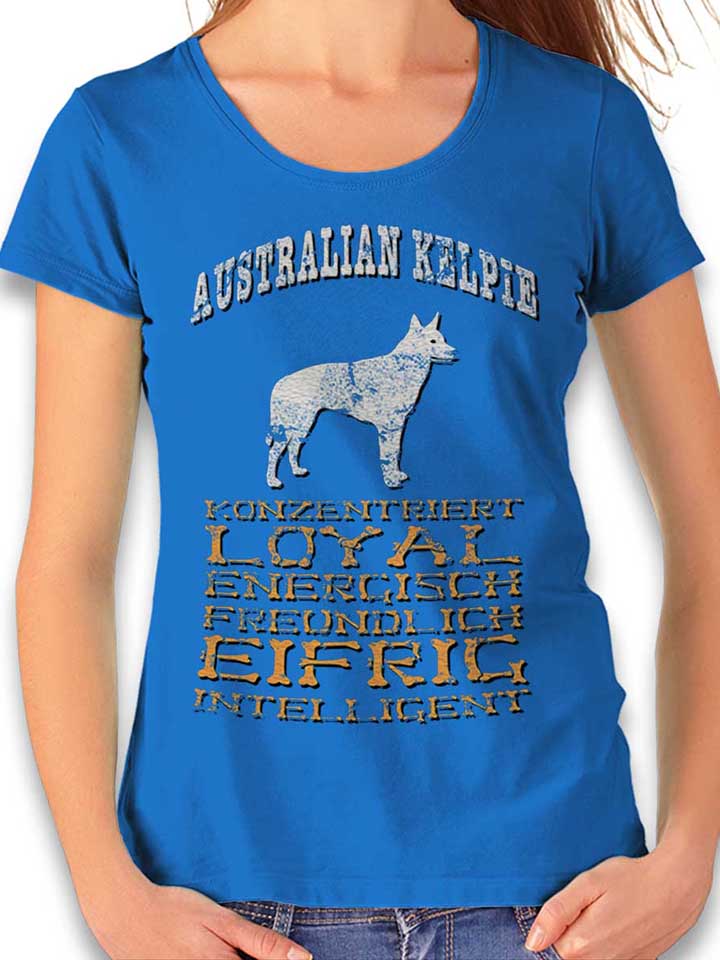 Hund Australian Kelpie Damen T-Shirt royal L