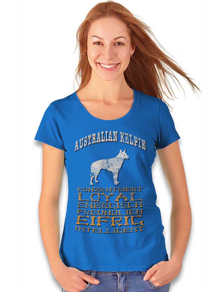 hund-australian-kelpie-damen-t-shirt royal 2