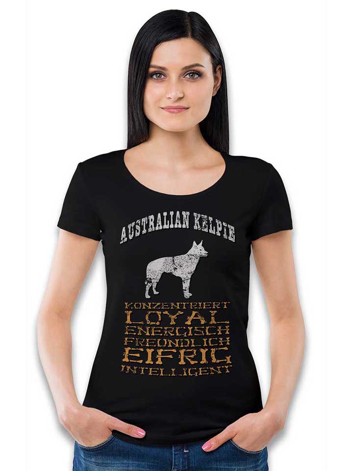 hund-australian-kelpie-damen-t-shirt schwarz 2