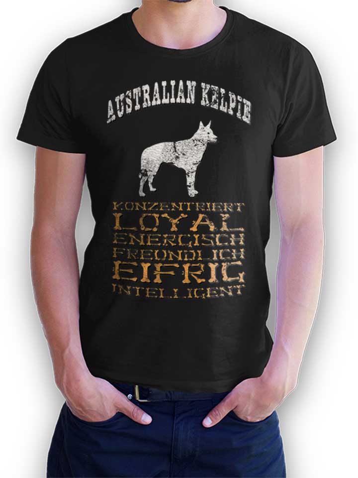 Hund Australian Kelpie T-Shirt schwarz L