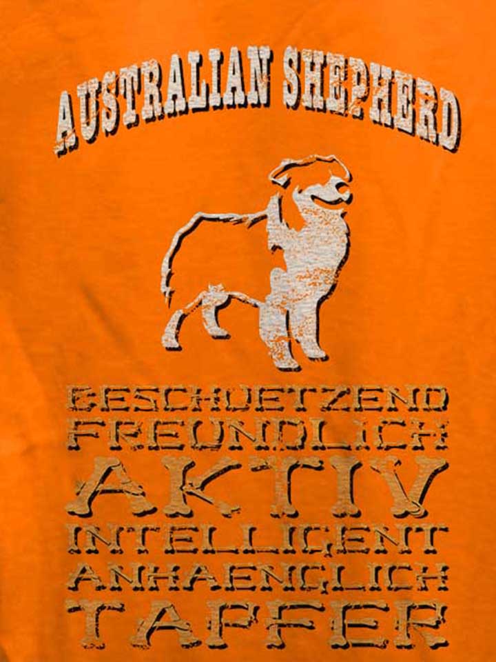 hund-australian-shepherd-damen-t-shirt orange 4