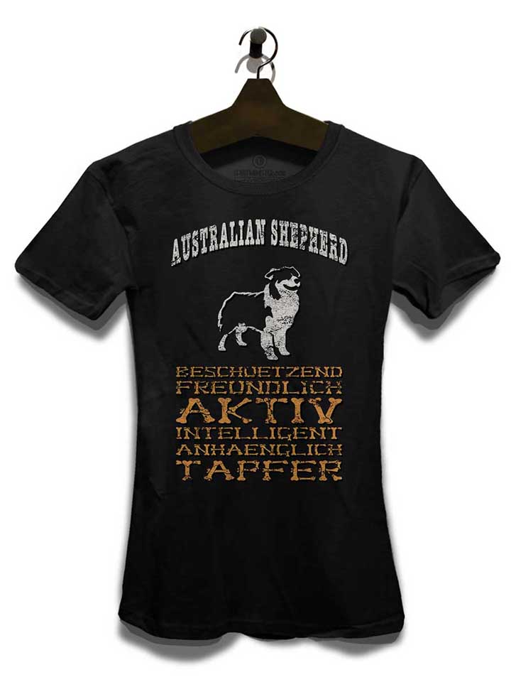 hund-australian-shepherd-damen-t-shirt schwarz 3