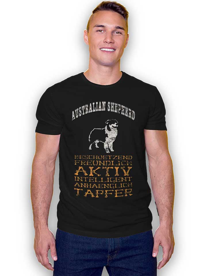 hund-australian-shepherd-t-shirt schwarz 2