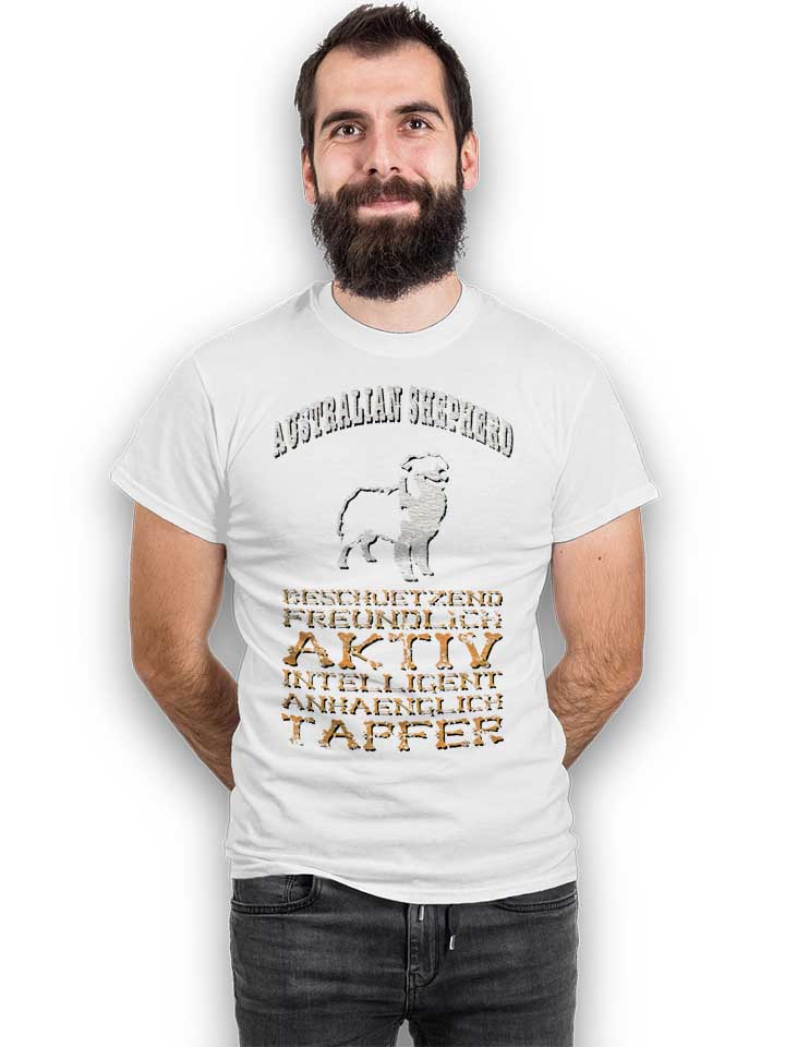hund-australian-shepherd-t-shirt weiss 2