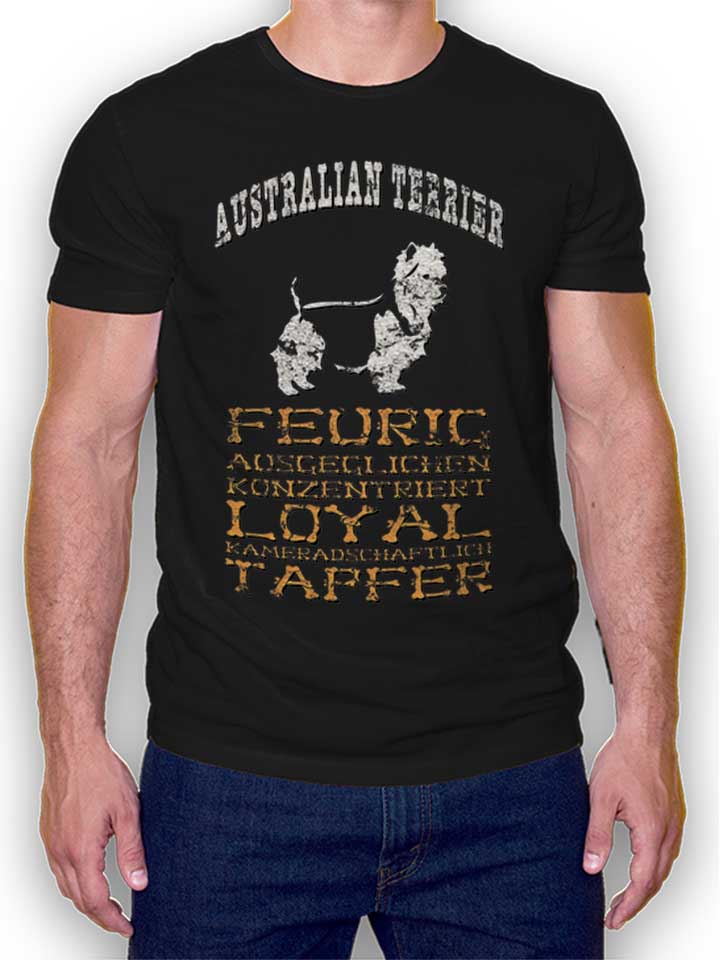 Hund Australian Terrier T-Shirt schwarz L