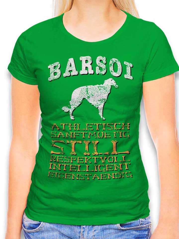 hund-barsoi-damen-t-shirt gruen 1
