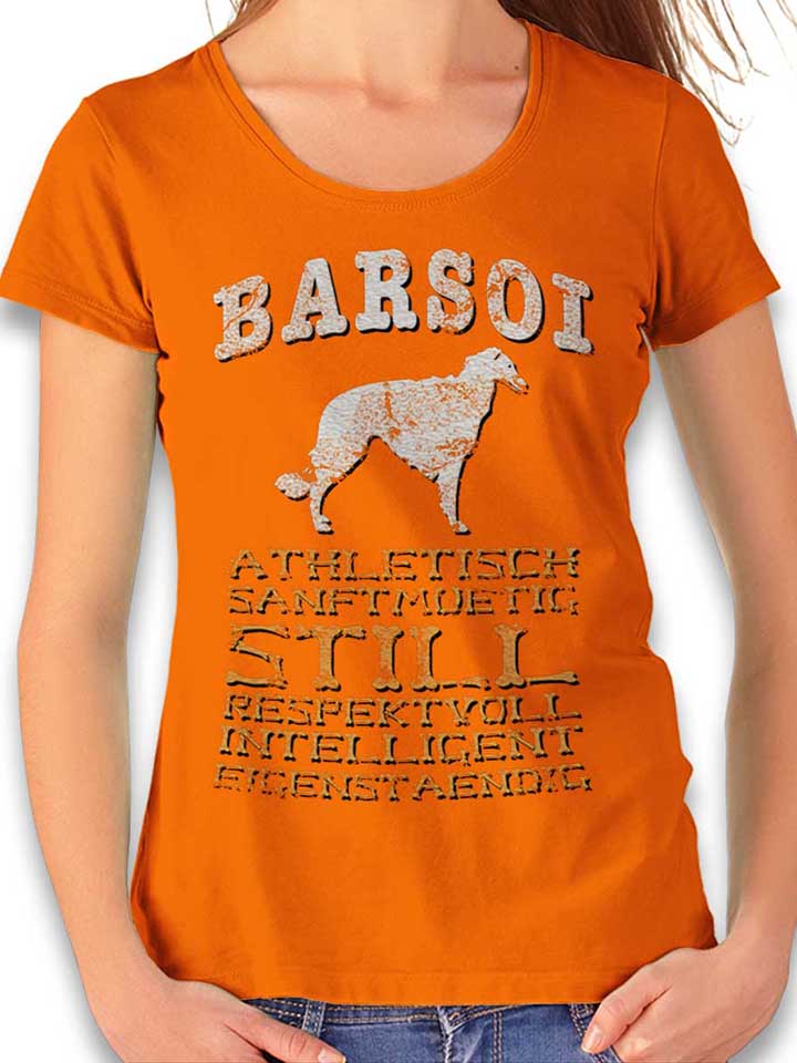 hund-barsoi-damen-t-shirt orange 1