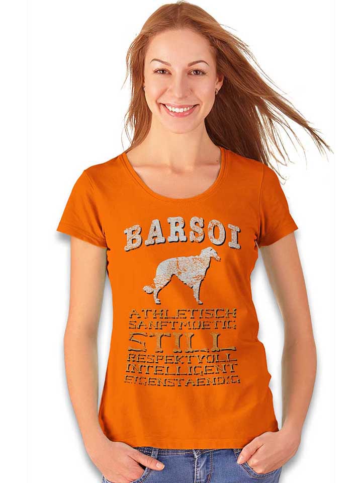 hund-barsoi-damen-t-shirt orange 2