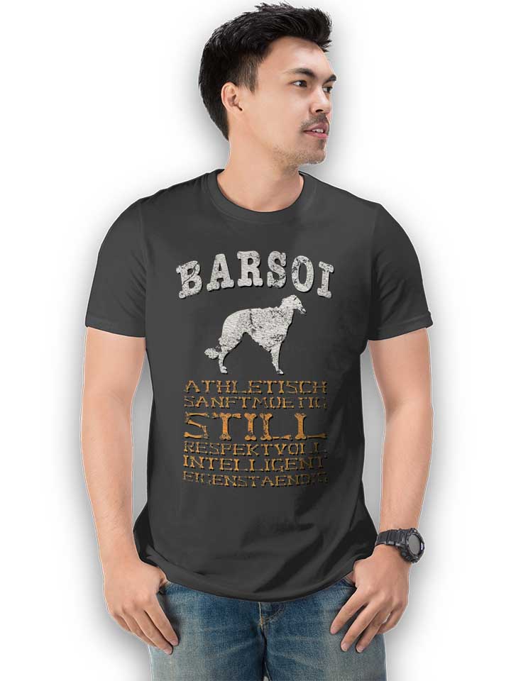 hund-barsoi-t-shirt dunkelgrau 2