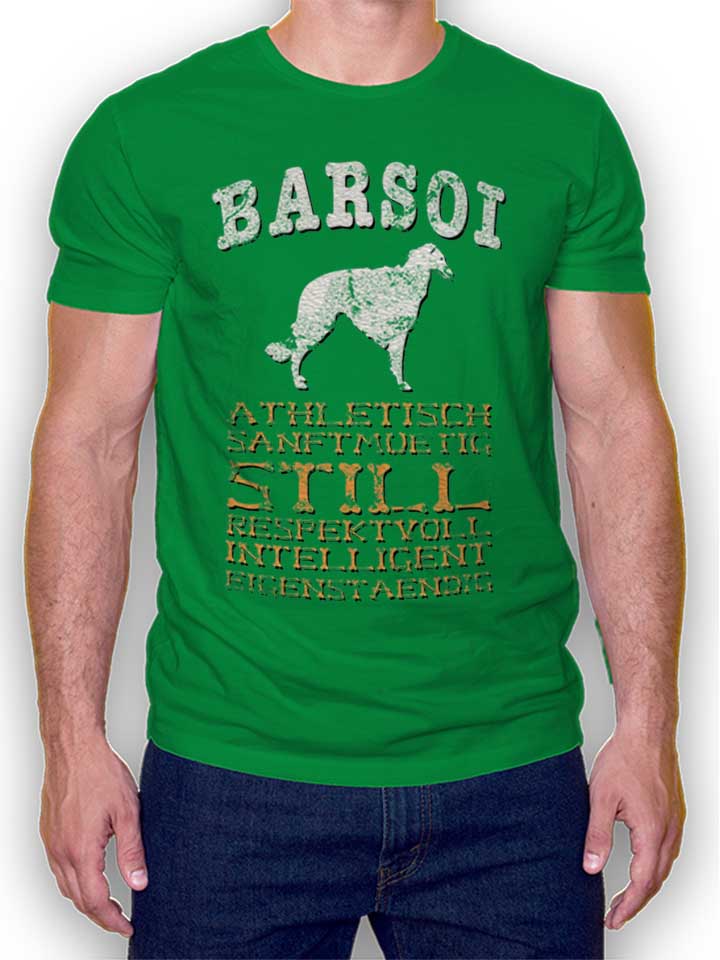 Hund Barsoi T-Shirt gruen L