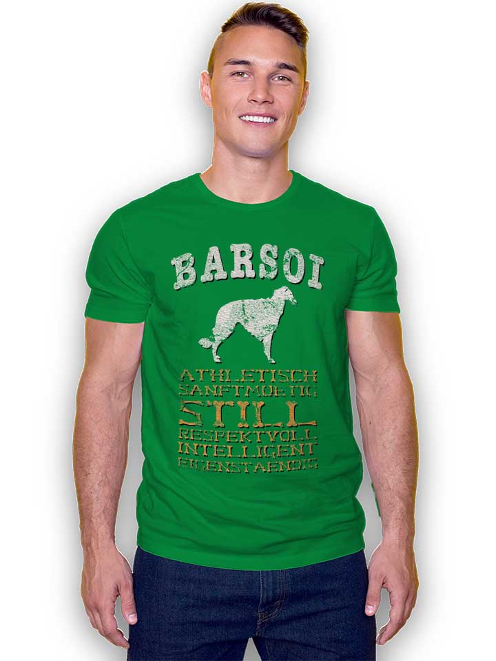 hund-barsoi-t-shirt gruen 2