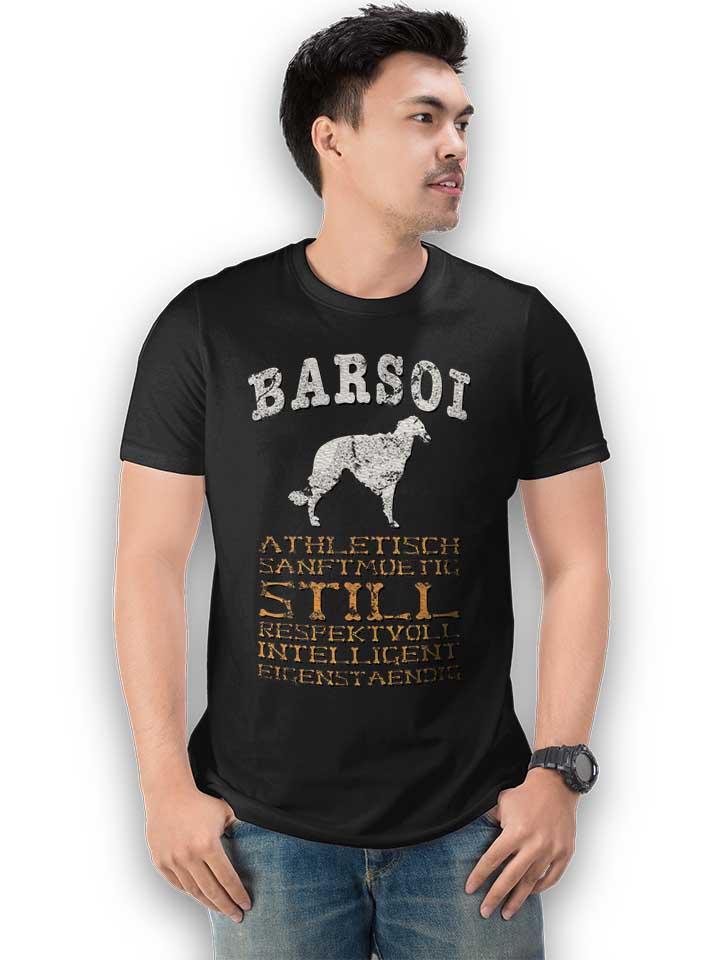 hund-barsoi-t-shirt schwarz 2