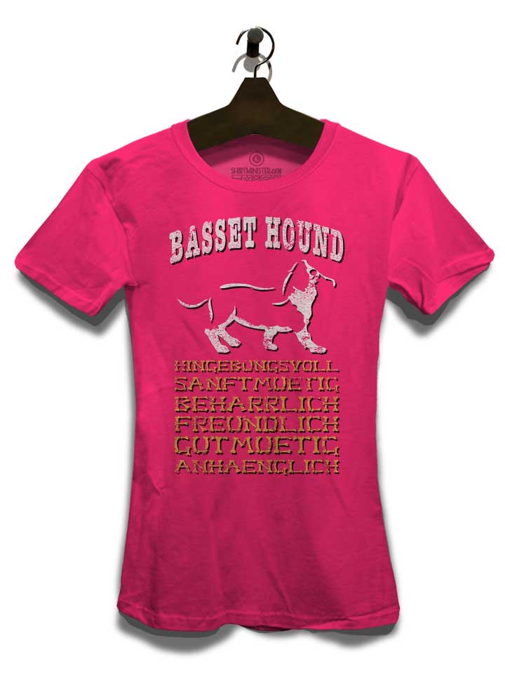 hund-basset-hound-damen-t-shirt fuchsia 3
