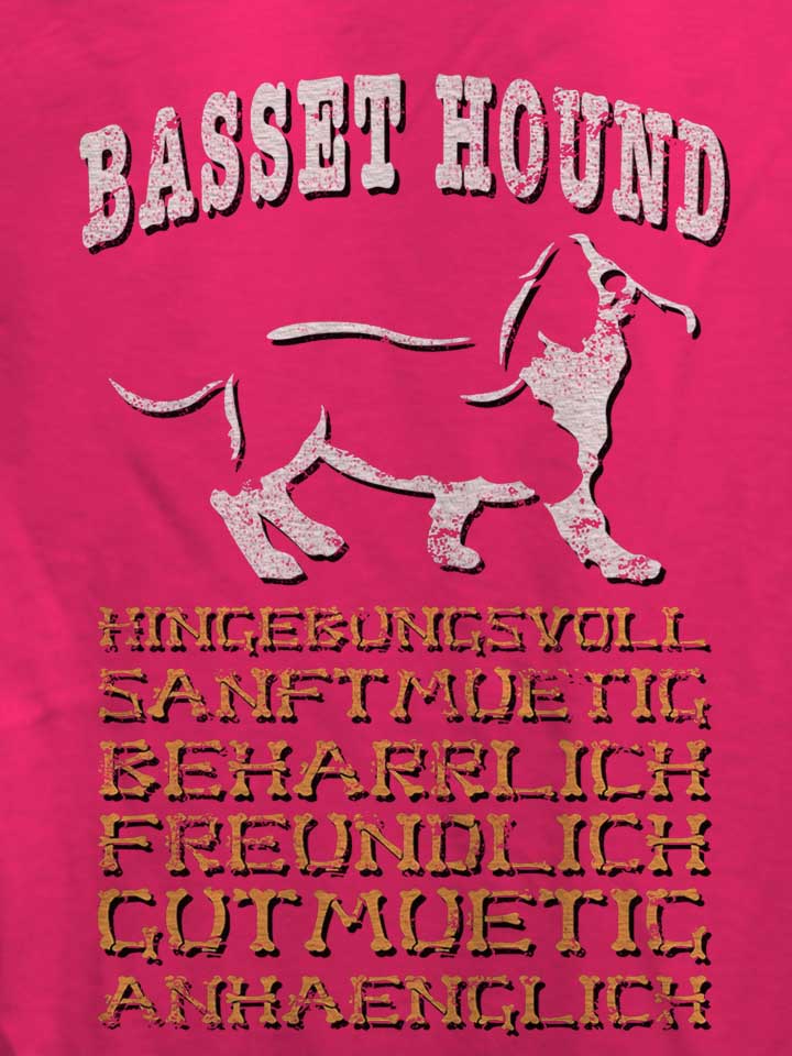 hund-basset-hound-damen-t-shirt fuchsia 4