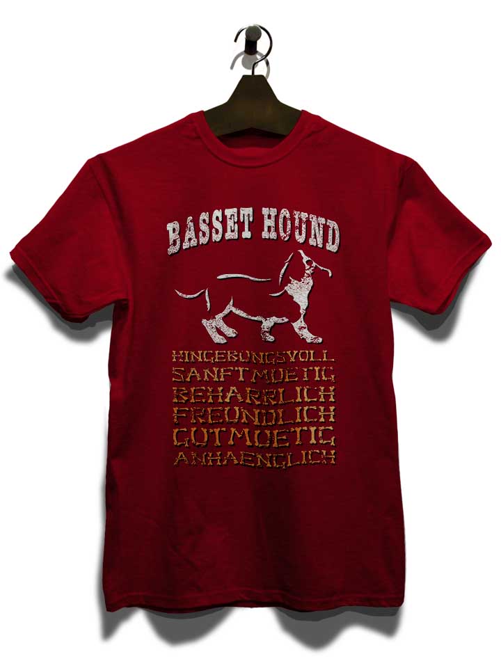 hund-basset-hound-t-shirt bordeaux 3