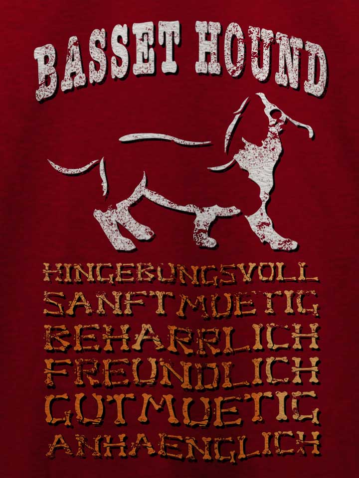 hund-basset-hound-t-shirt bordeaux 4