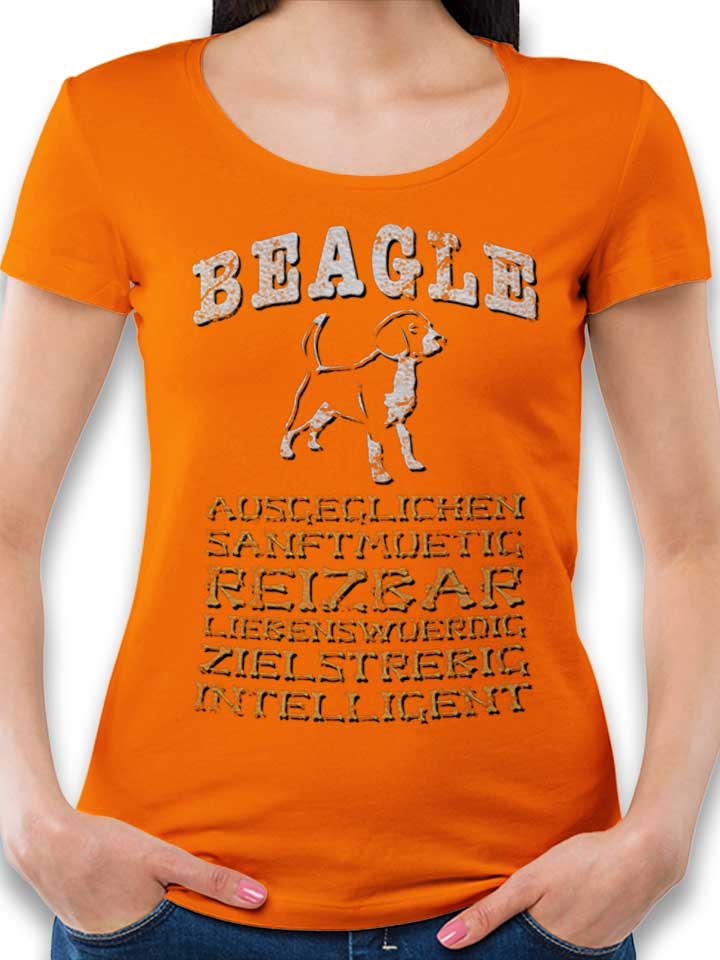hund-beagle-damen-t-shirt orange 1