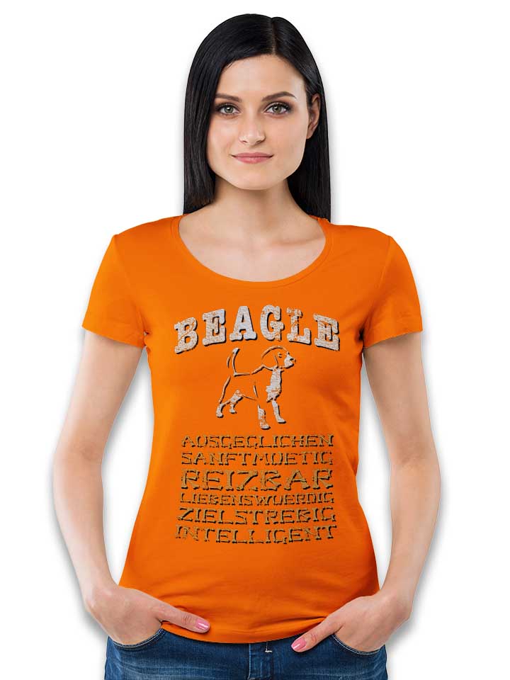 hund-beagle-damen-t-shirt orange 2