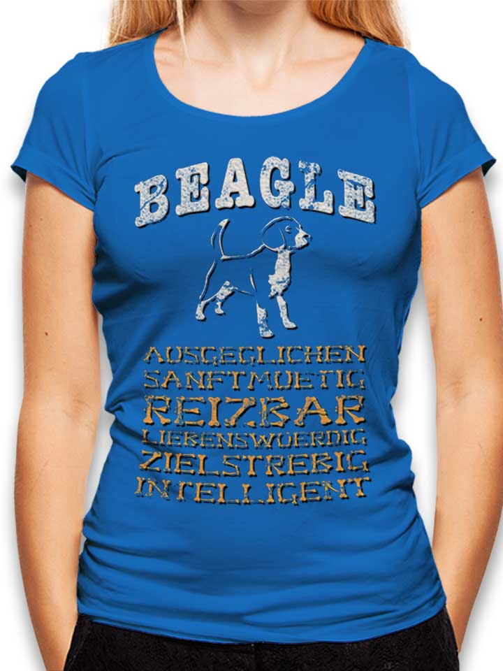 Hund Beagle Camiseta Mujer azul-real L