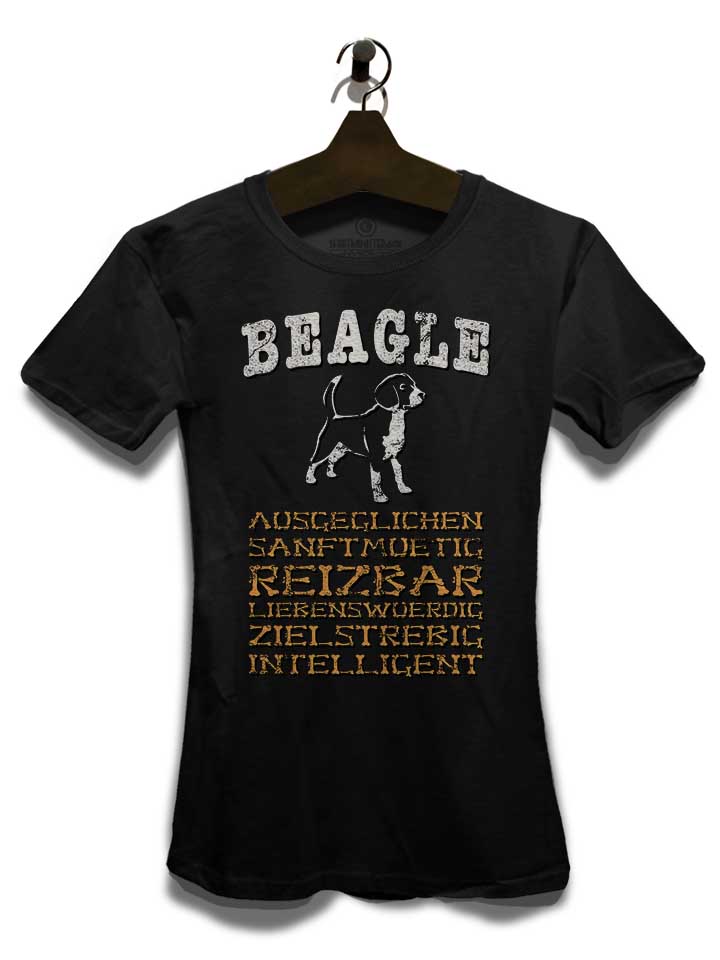 hund-beagle-damen-t-shirt schwarz 3