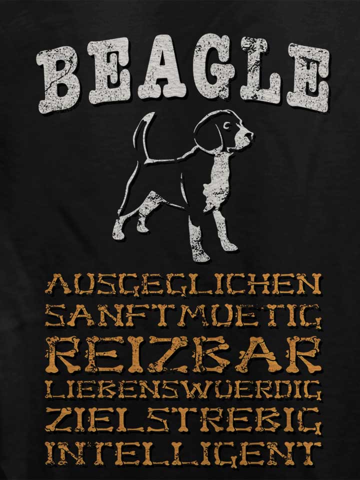 hund-beagle-damen-t-shirt schwarz 4