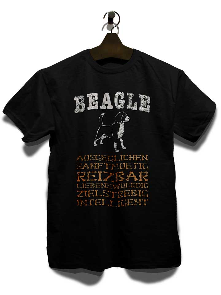 hund-beagle-t-shirt schwarz 3
