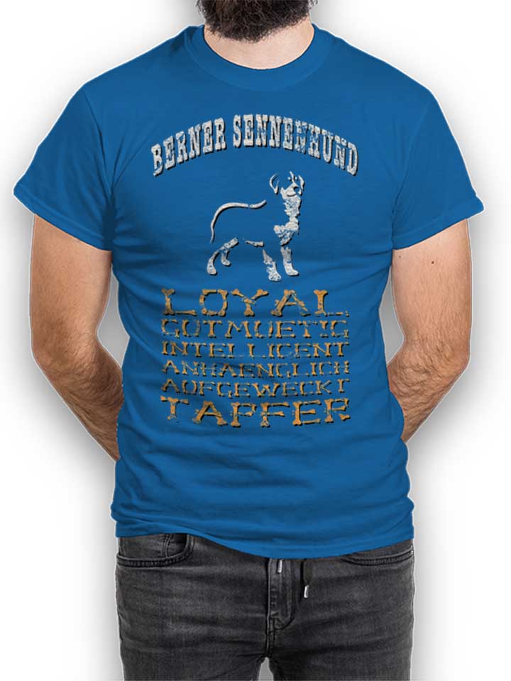 Hund Berner Sennenhund Camiseta azul-real L