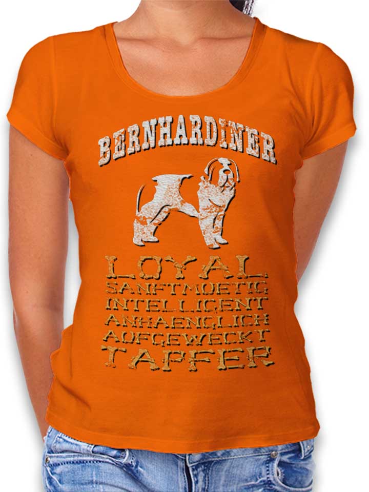 hund-bernhardiner-damen-t-shirt orange 1