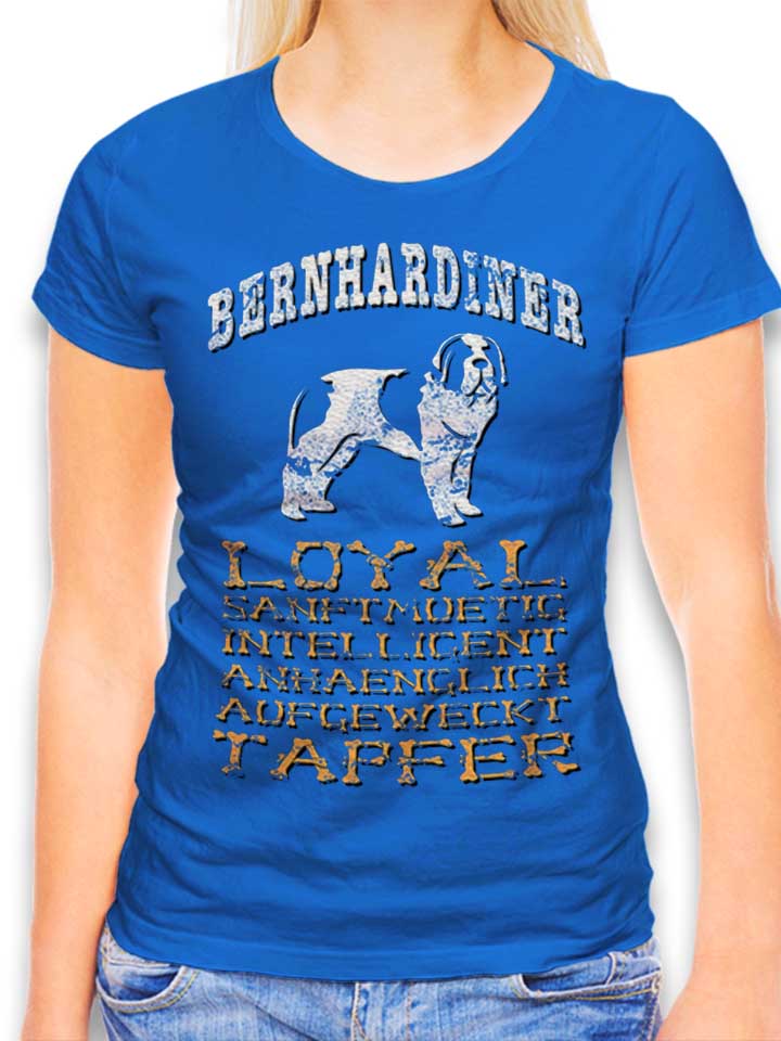 Hund Bernhardiner T-Shirt Femme bleu-roi L