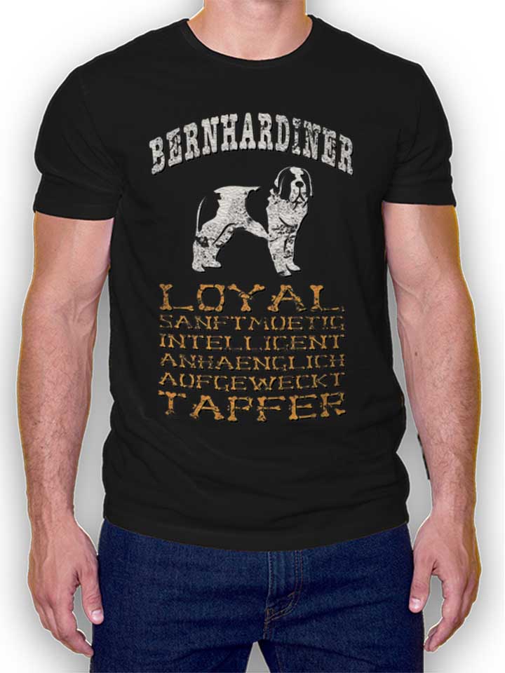 Hund Bernhardiner T-Shirt schwarz L