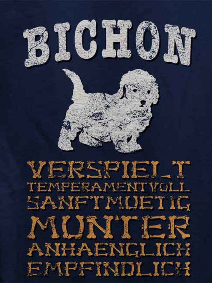 hund-bichon-damen-t-shirt dunkelblau 4