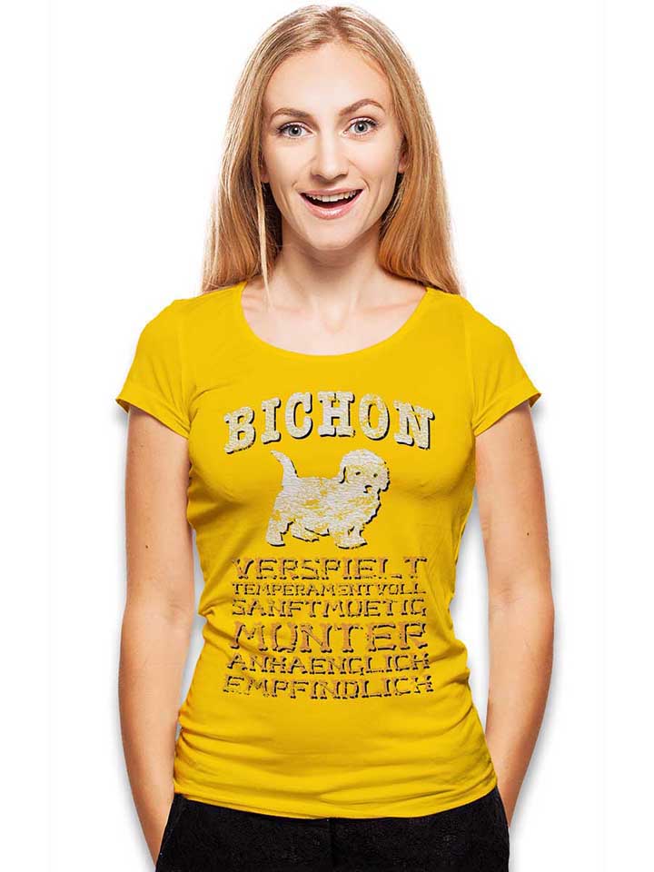 hund-bichon-damen-t-shirt gelb 2