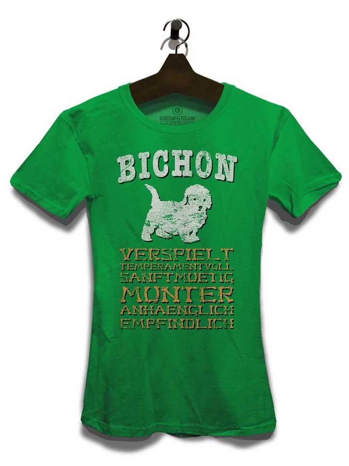 hund-bichon-damen-t-shirt gruen 3