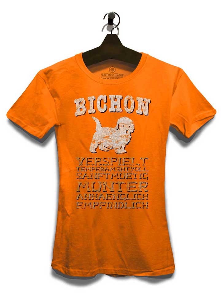 hund-bichon-damen-t-shirt orange 3