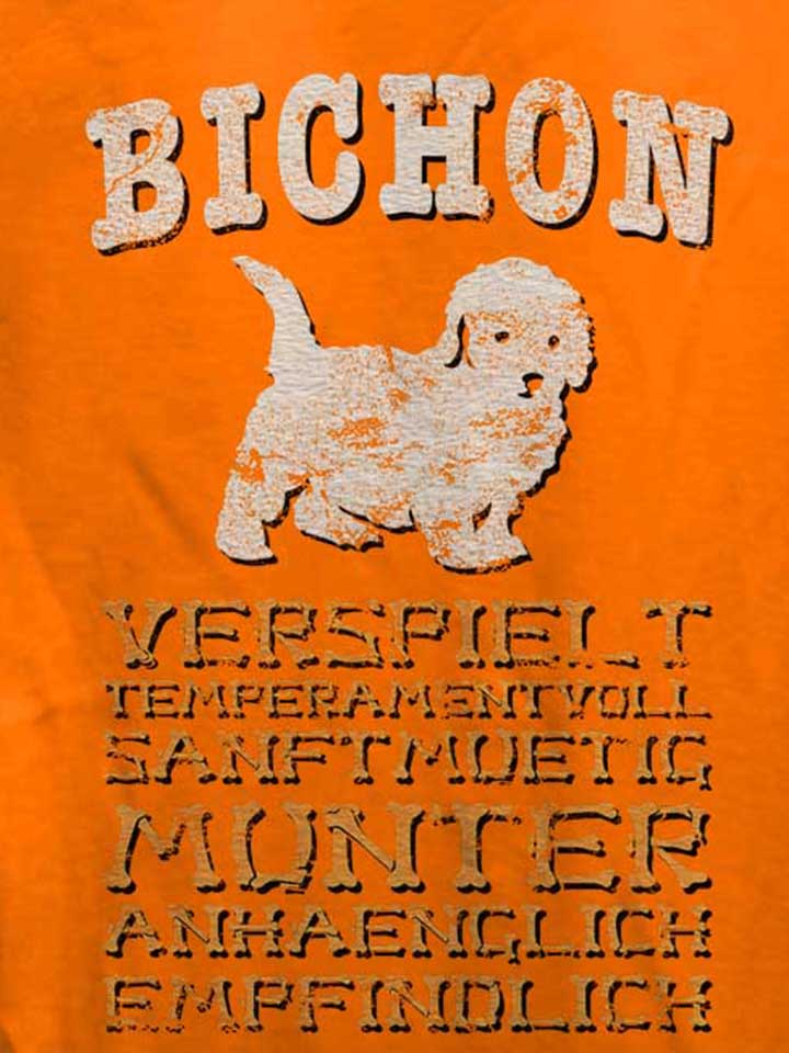hund-bichon-damen-t-shirt orange 4