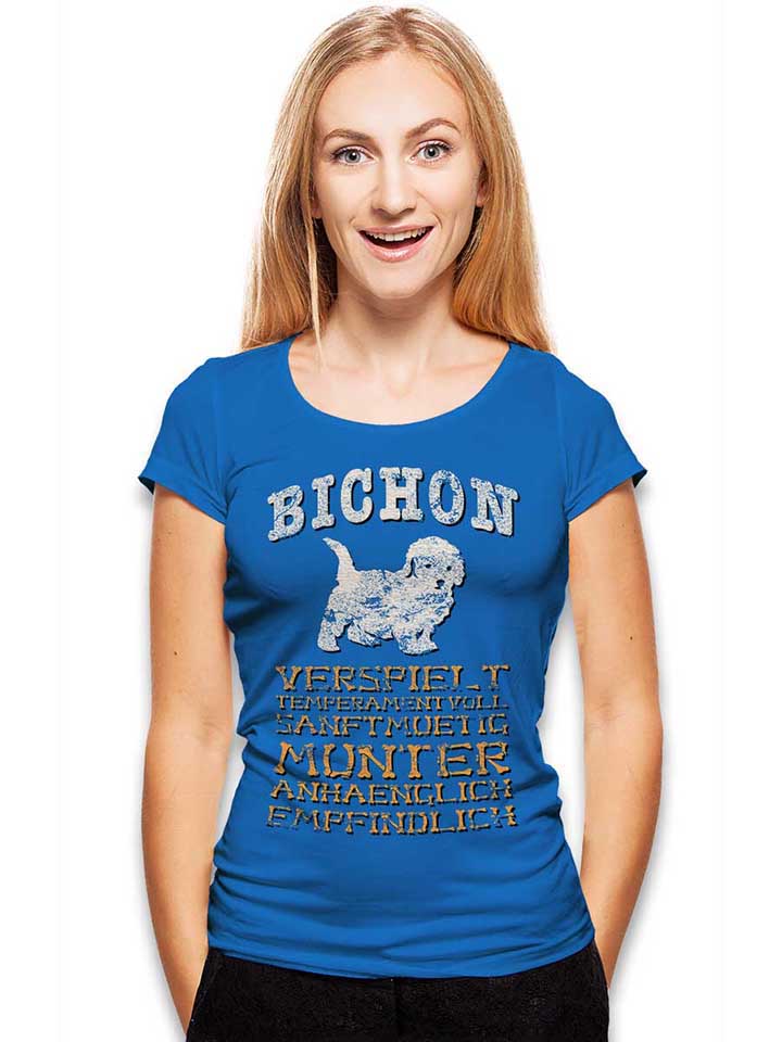 hund-bichon-damen-t-shirt royal 2