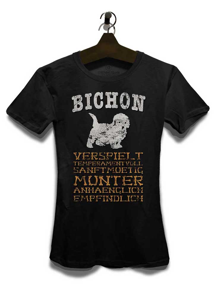 hund-bichon-damen-t-shirt schwarz 3