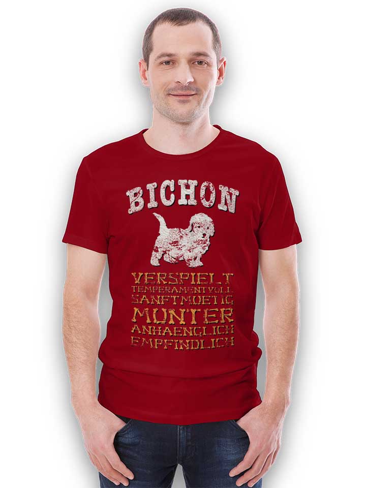 hund-bichon-t-shirt bordeaux 2