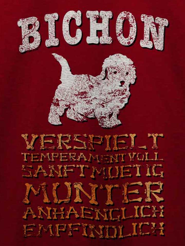 hund-bichon-t-shirt bordeaux 4