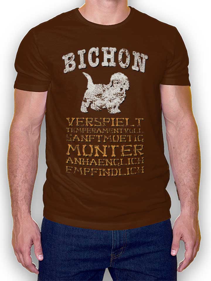 hund-bichon-t-shirt braun 1