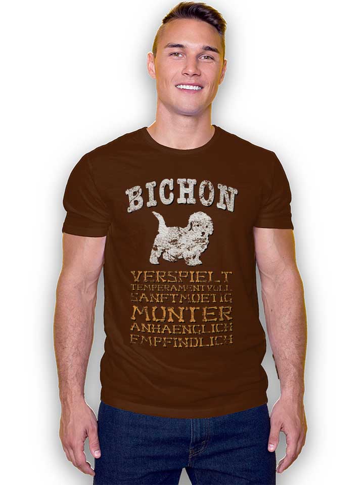 hund-bichon-t-shirt braun 2